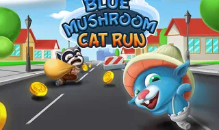 Blue Mushroom Cat Run