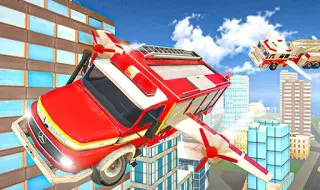 Flying Fire Truck Driving Sim