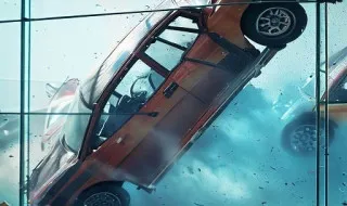 Stunt Car Crash Glass